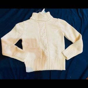 The Children's Place Girls Sweater Size S(5/6)White High Neck Pull Over  NWT…